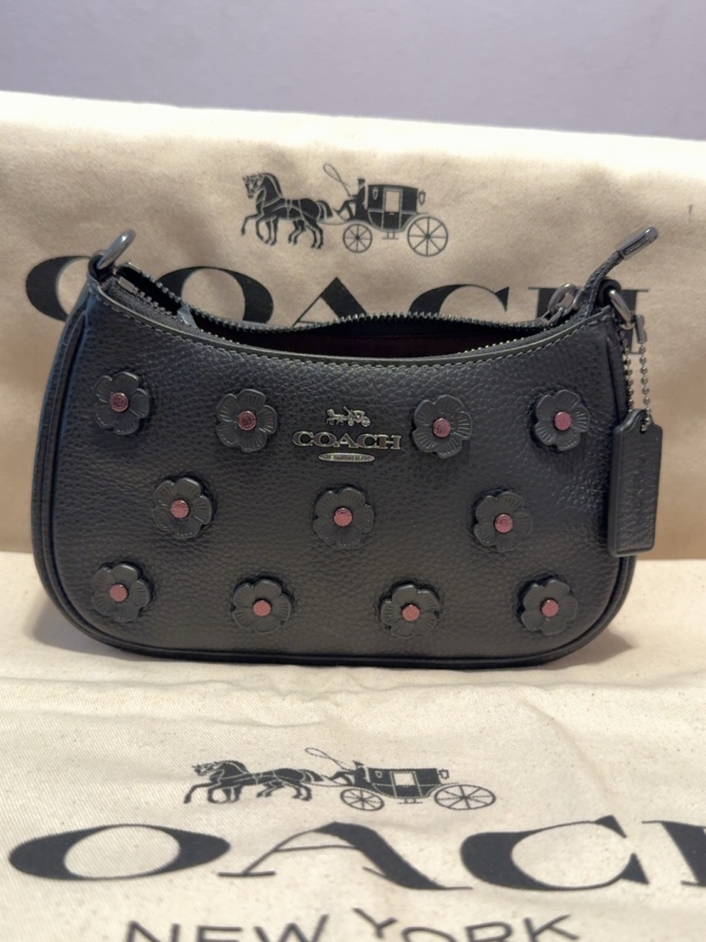 Mini Teri Crossbody with Floral Applique - Picture 6 of 11